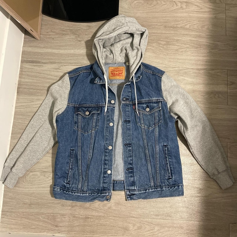 Levi's Denim Jacket with Gray Sleeves